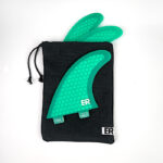 black fin bag with green fins