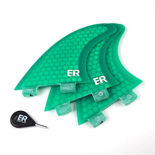 green honeycomb double tab fin set with key