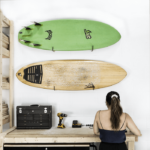 surfboards hanging horiztonal